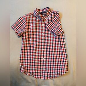 Janie and Jack Red and Blue Checkered Button Down Shirt